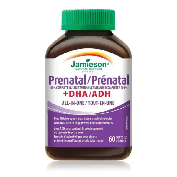 JAMIESON PRENATAL 100% + DHA SOFT GELS 60`S