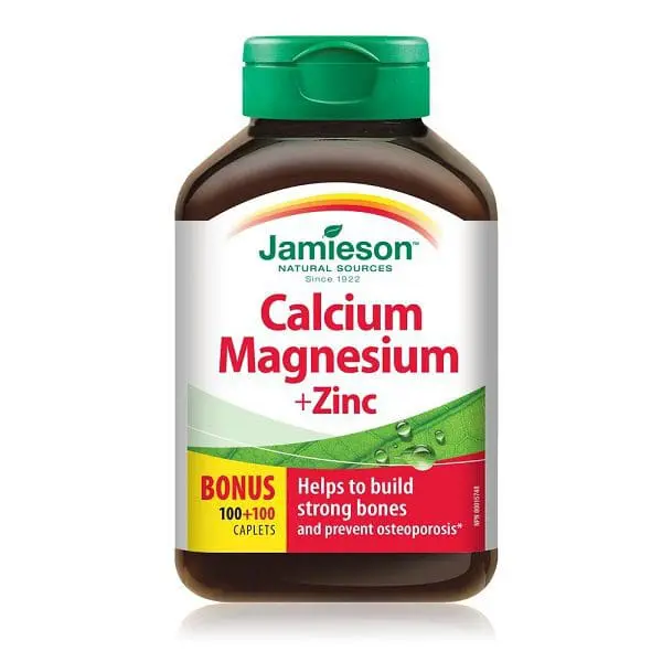 JAMIESON CALCIUM MAGNESIUM + ZINC CAPLETS 100`S