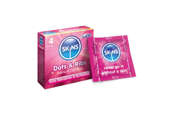 SKINS DOTS AND RIBS CONDOMS 4S