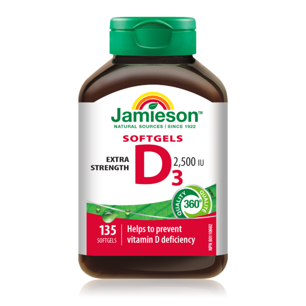 JAMIESON VITAMIN D3 2500 IU SOFTGELS 135`S