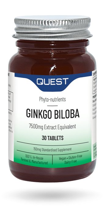 QUEST Ginkgo Biloba 150 mg Extract (equivalent to 7,500mg) 30’s