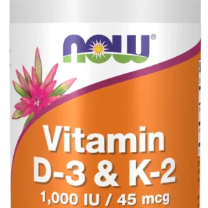 Now Vitamin D3 1,000iu & K2 45mcg Caps 120’s