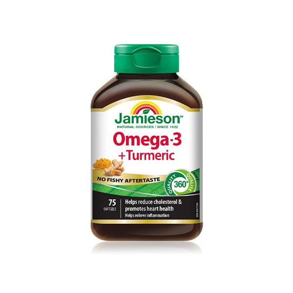 JAMIESON OMEGA 3+TURMERIC SOFTGELS 75`S