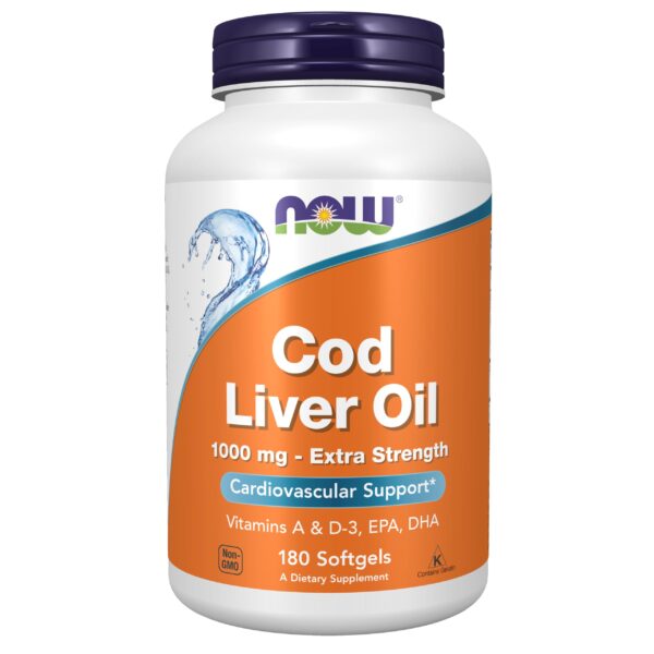 NOW Cod Liver Oil 1000mg Extra Strength Sgels 180’s