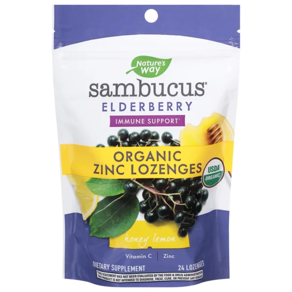 Natures Way Sambucus Organic Zinc Original Elderberry Lozenges 24s